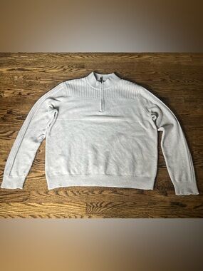 Frye Men's Light Taupe Quarter-Zip Knit Sweater